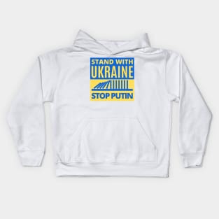 Stand With Ukraine, Stop Putin - Falling Dominoes Kids Hoodie